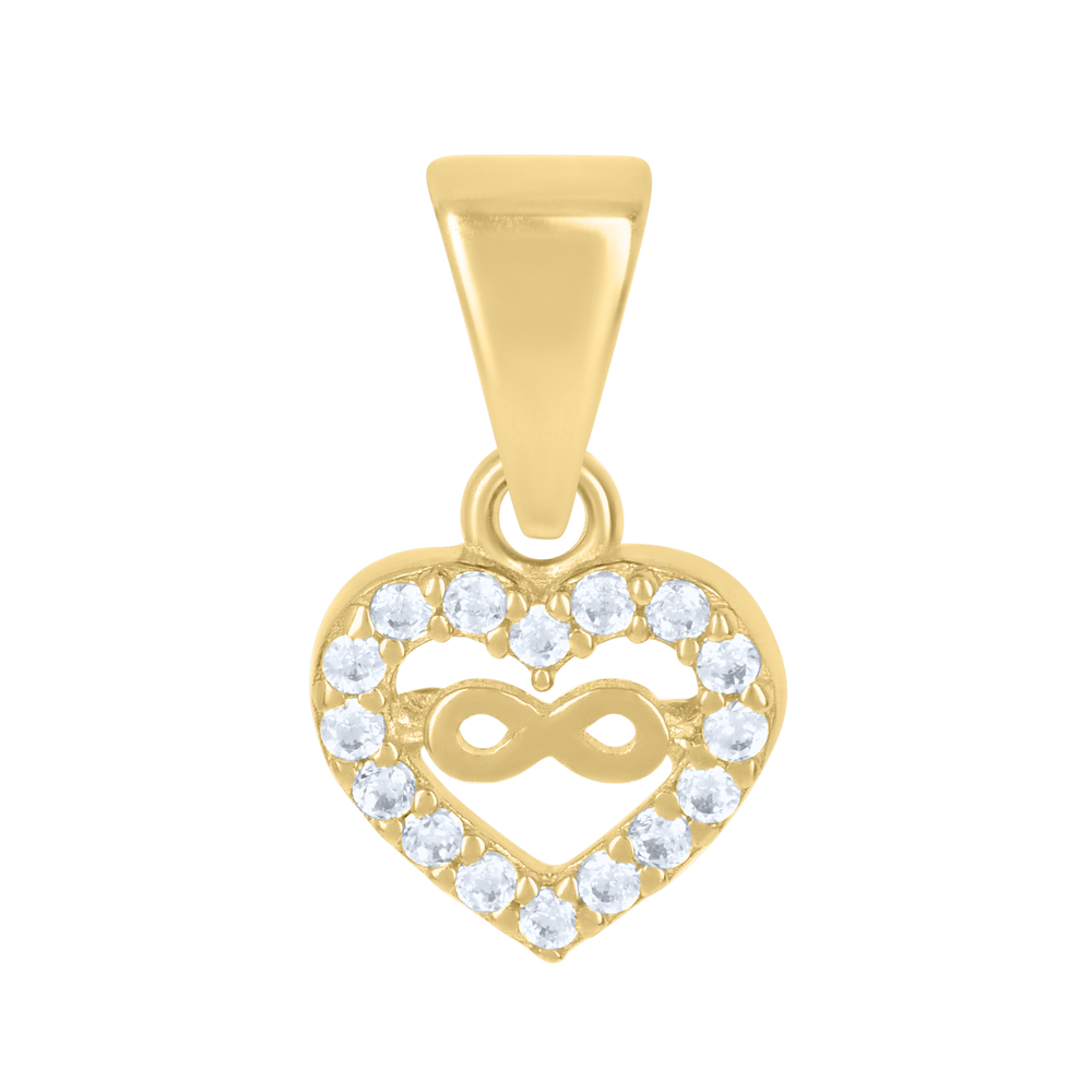 10kt 10k Yellow Gold Womens Cubic-Zirconia Infinity Heart Charm Pendant